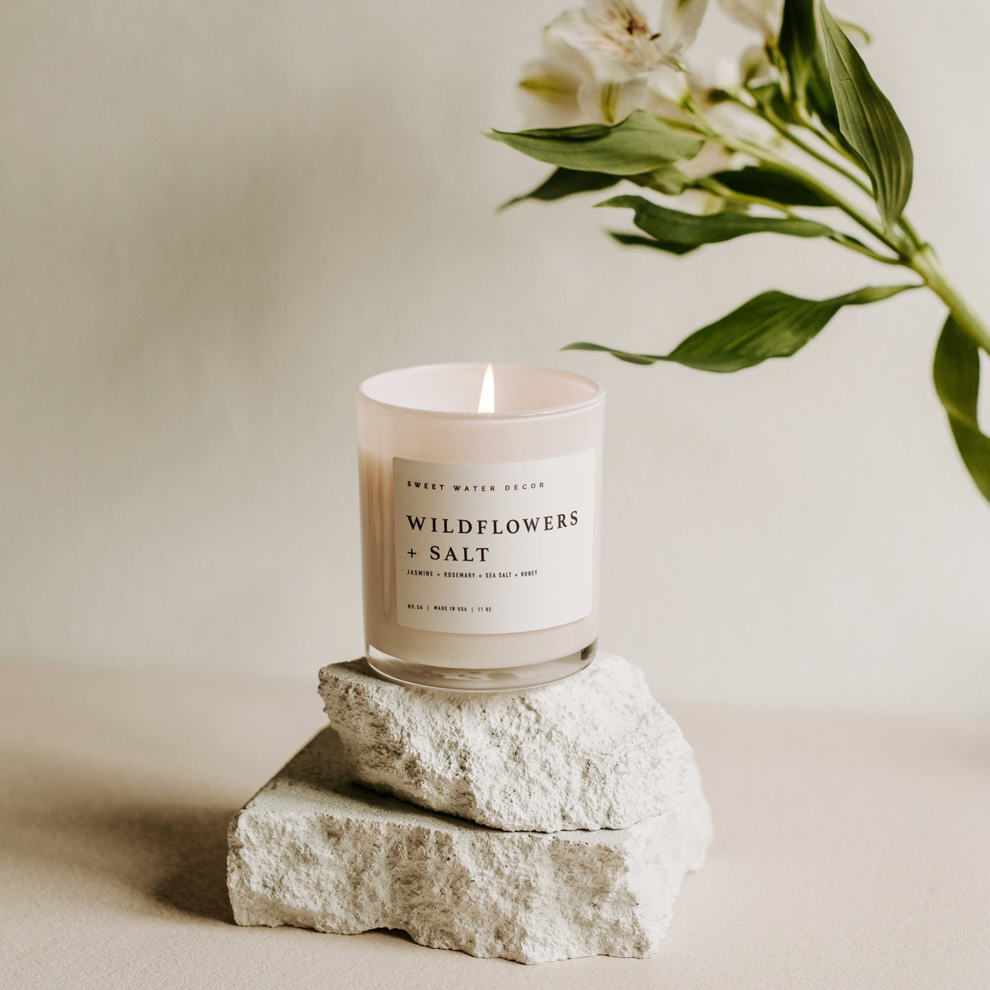 White Wood Jar Candle