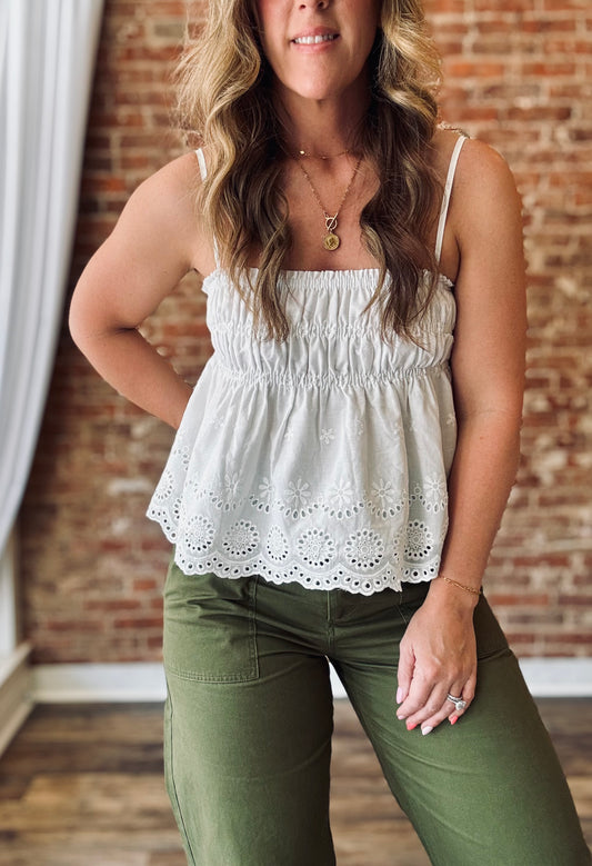 Hallie Eyelet Top