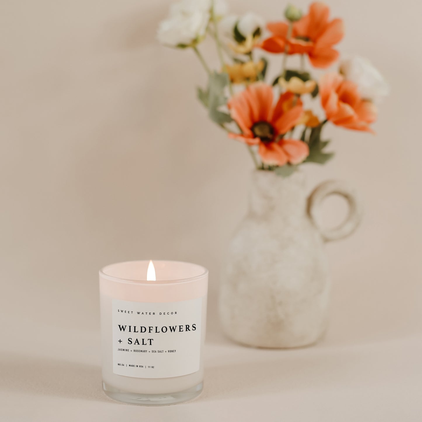 White Wood Jar Candle