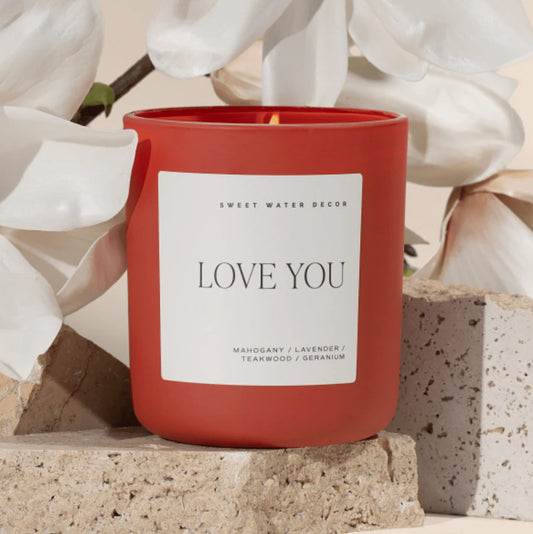 Love You-Matte Red Jar Candle
