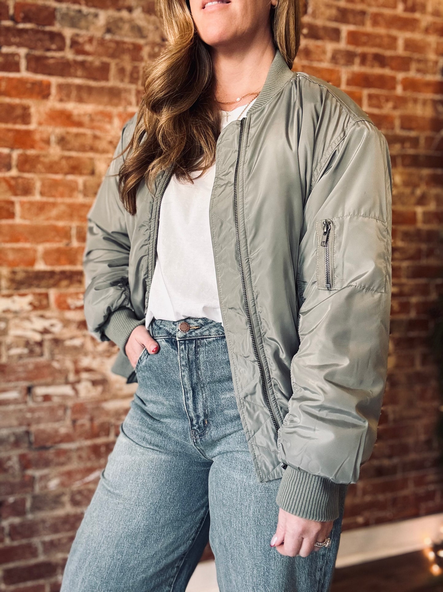 Lennon Ruched Bomber Jacket