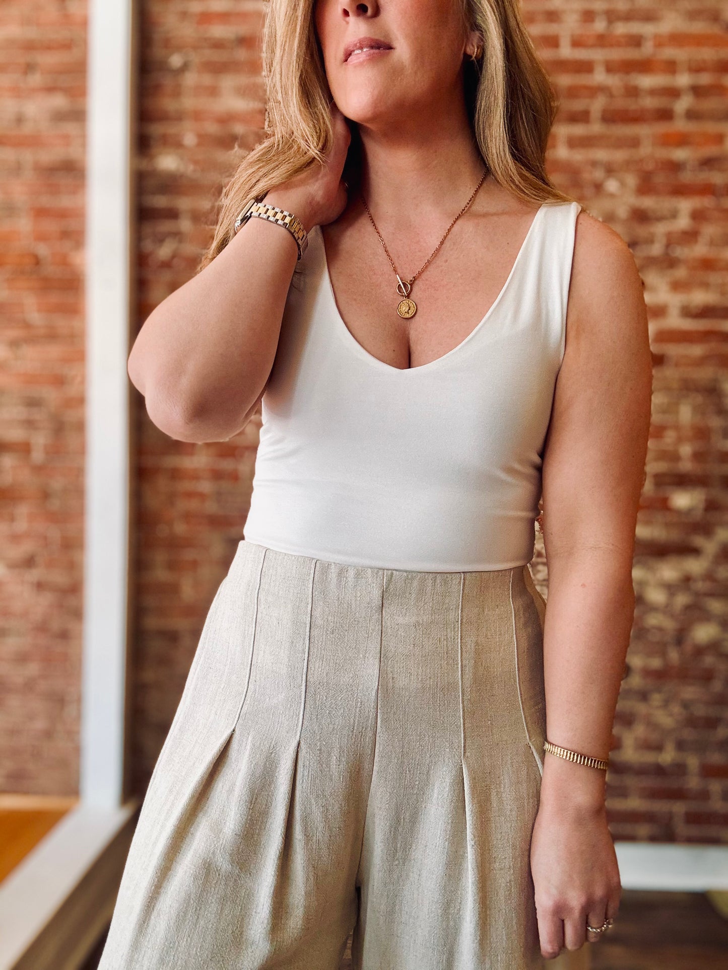 Double Lined V-Neck Tank