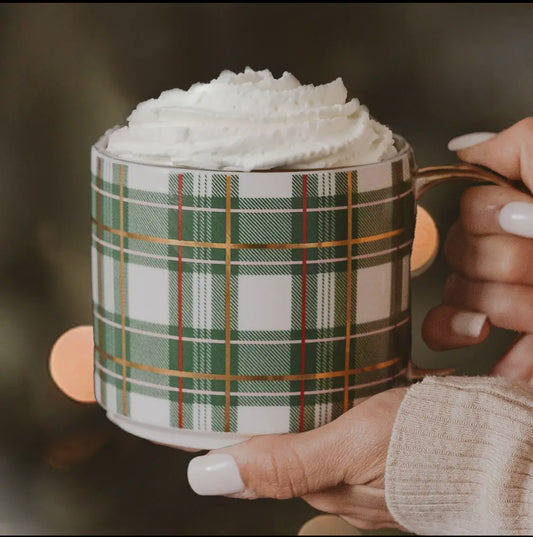 Green Plaid Coffee Mug