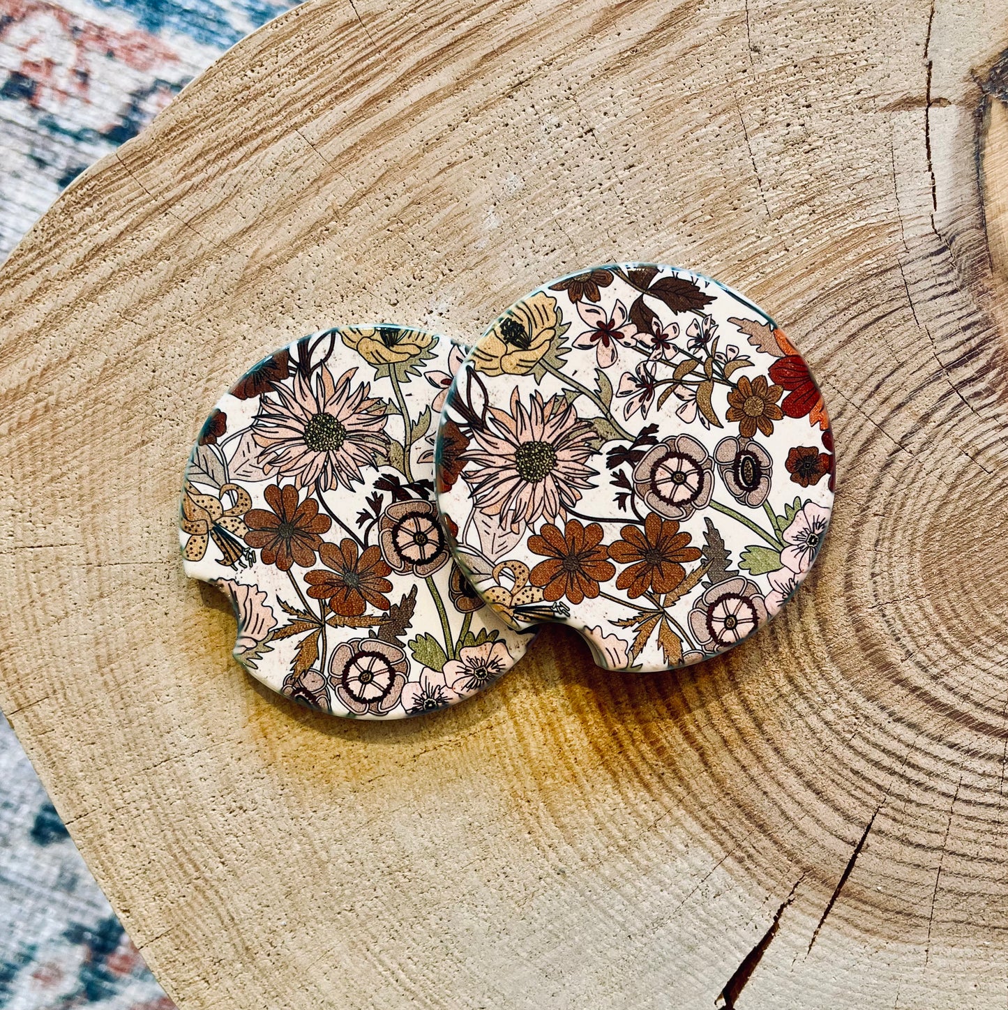 Car Coasters - Antique Floral