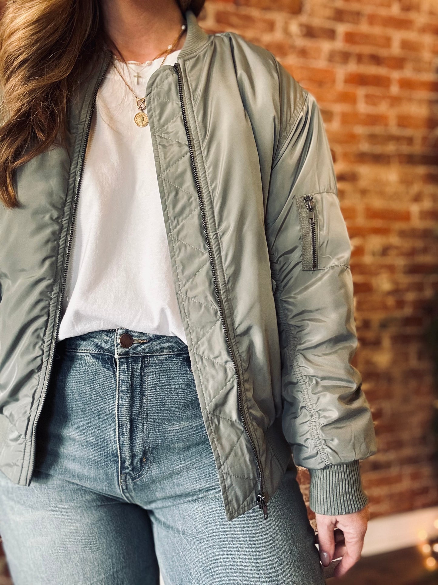 Lennon Ruched Bomber Jacket