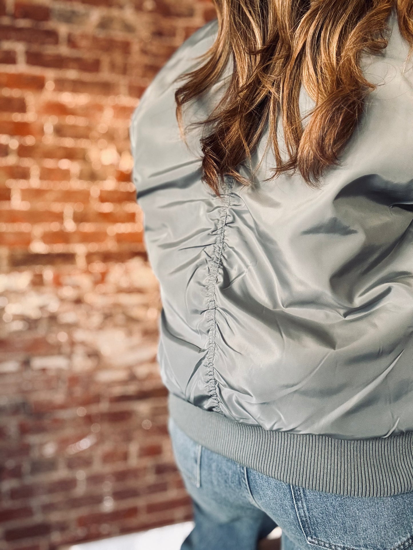 Lennon Ruched Bomber Jacket