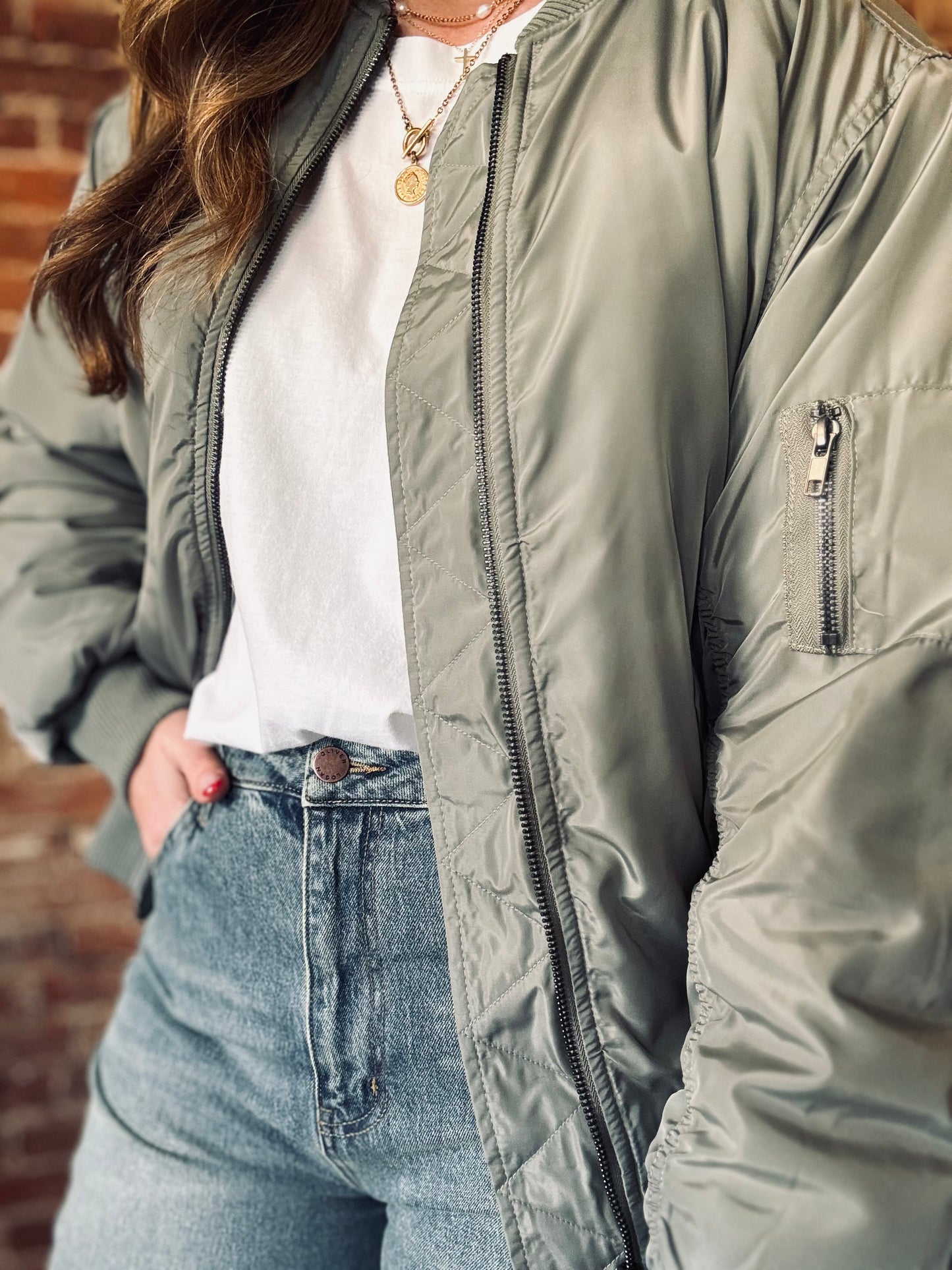 Lennon Ruched Bomber Jacket