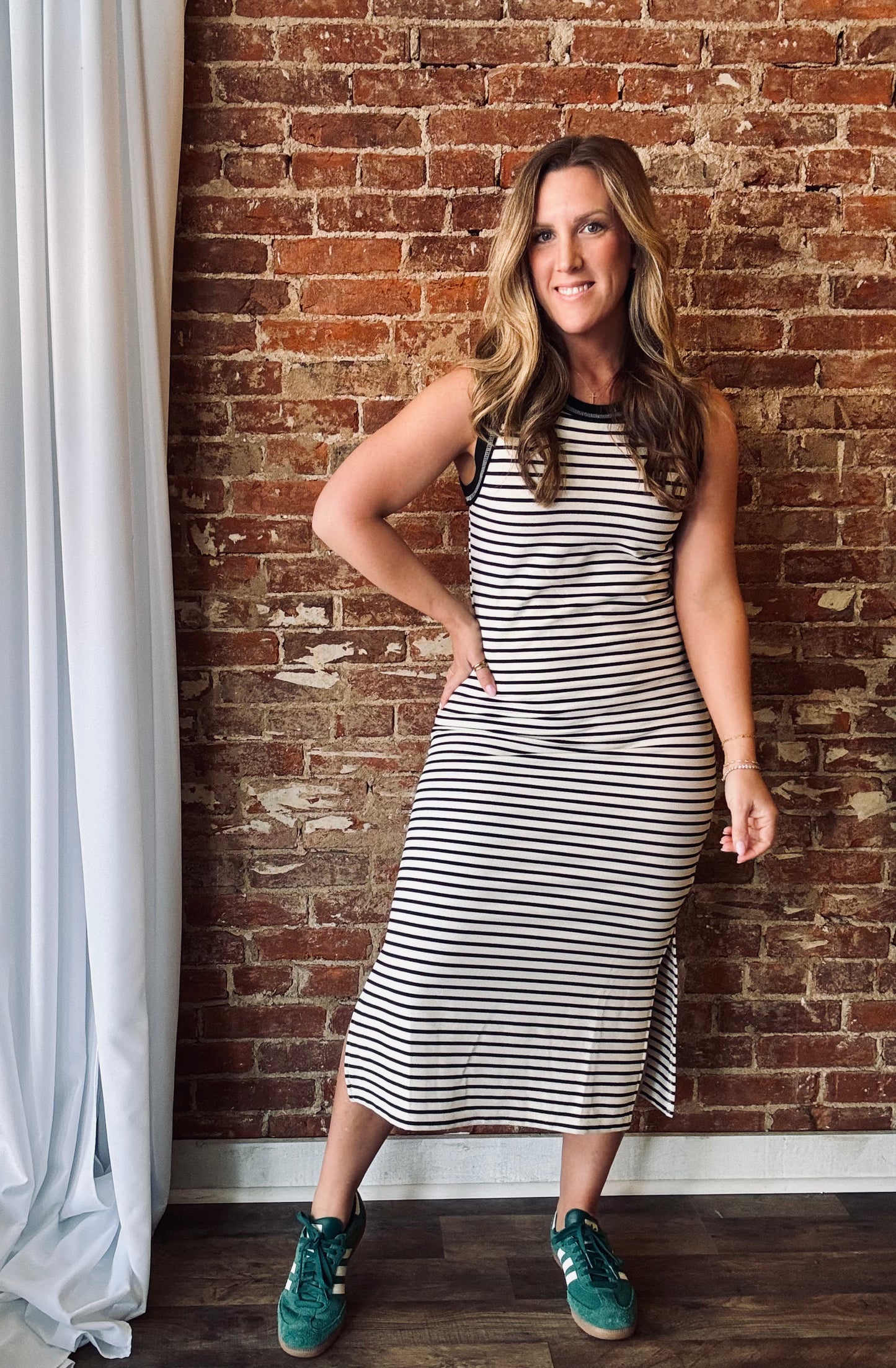 Indie Striped Dress - Black