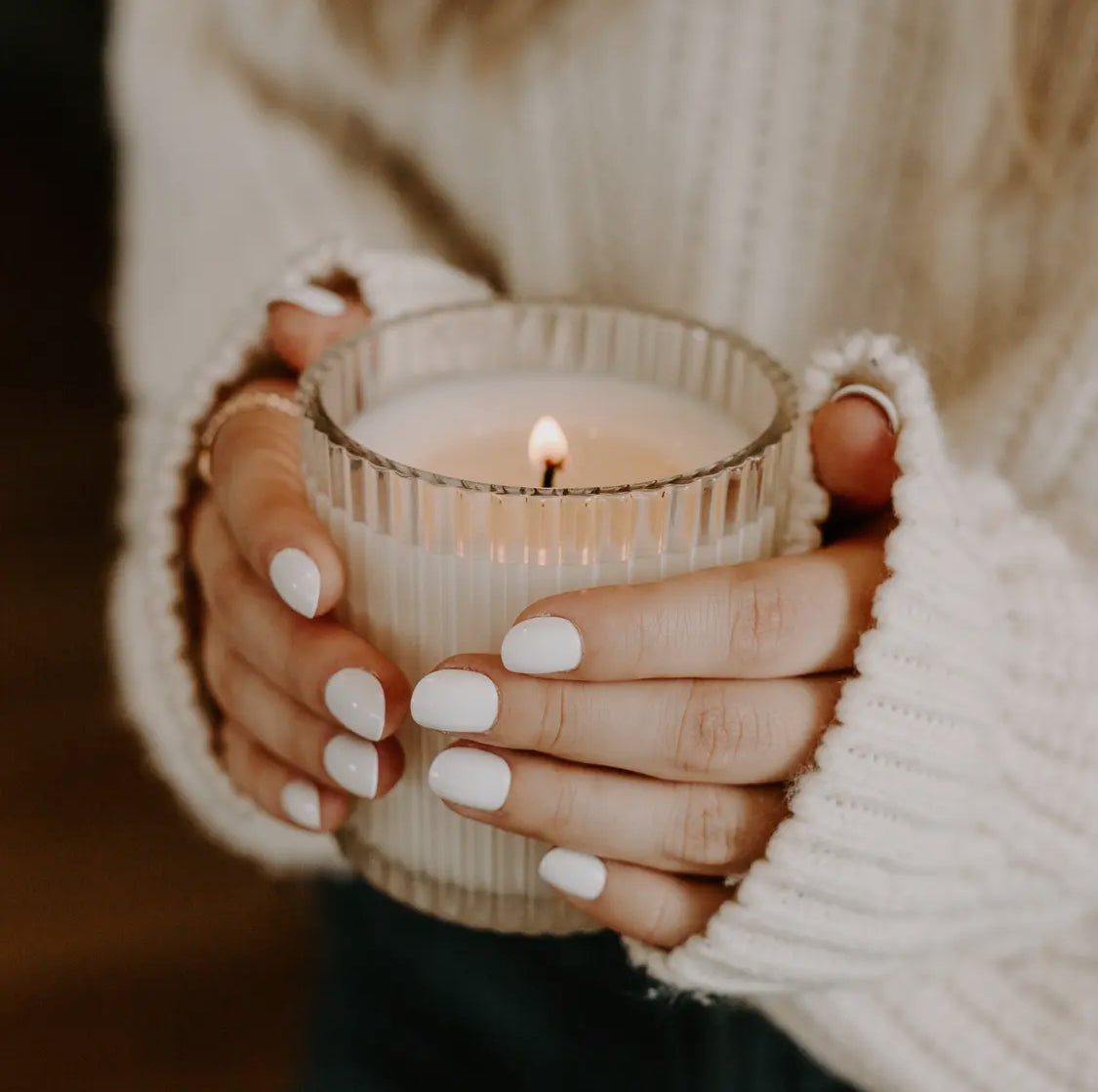 Fluted Ribbed Jar Candle