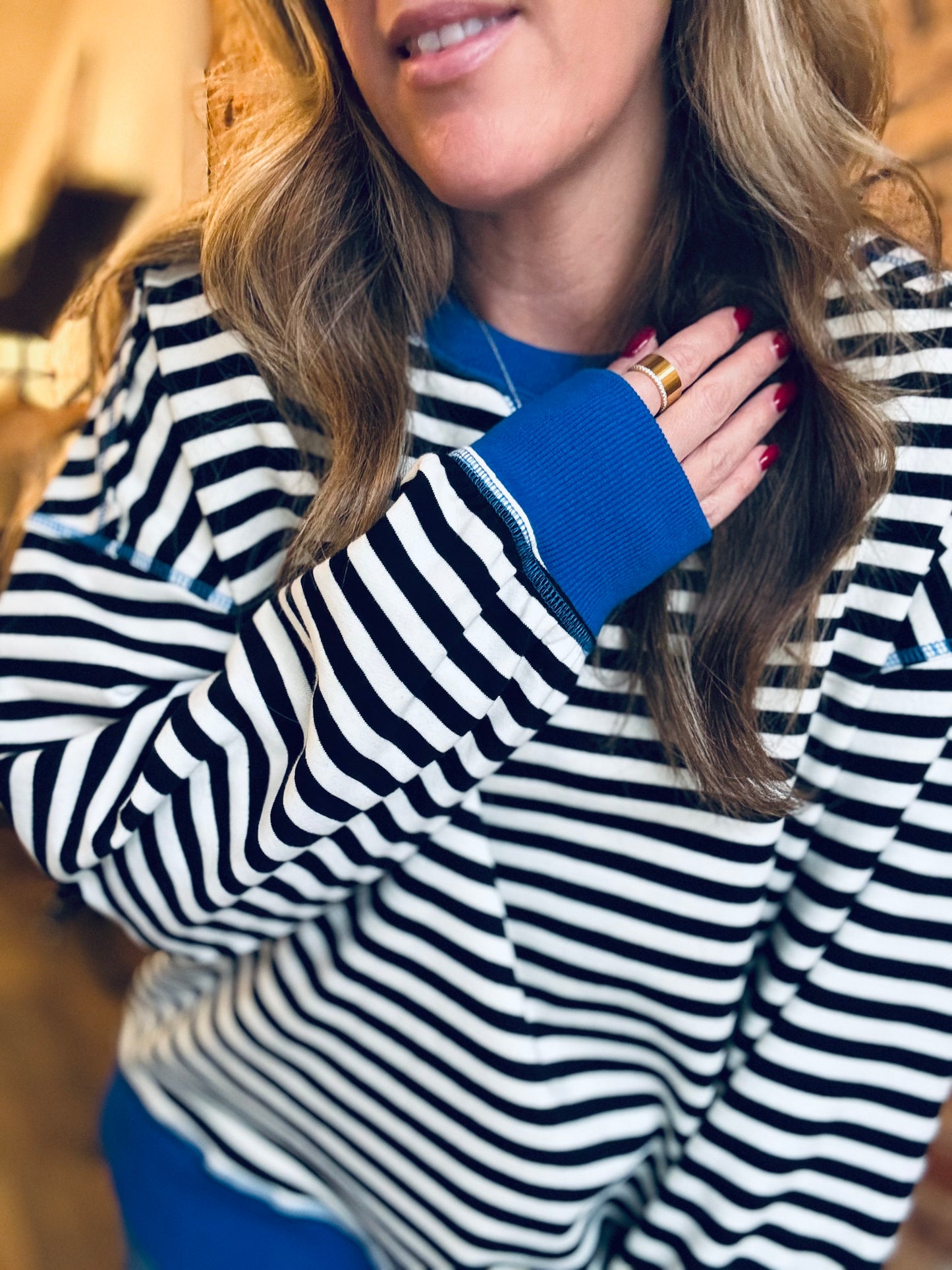 Classic Striped Oversized Crewneck