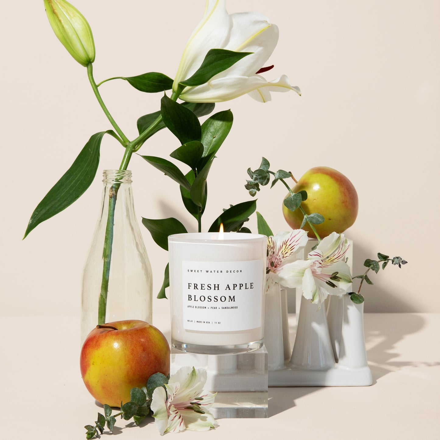 White Wood Jar Candle
