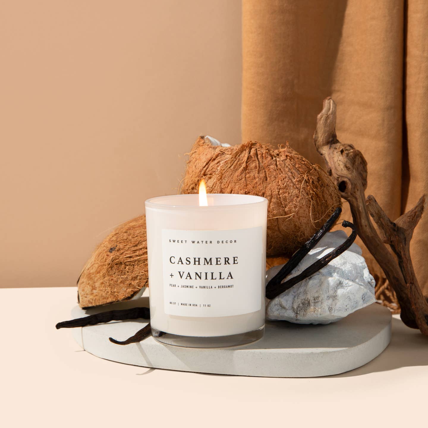White Wood Jar Candle