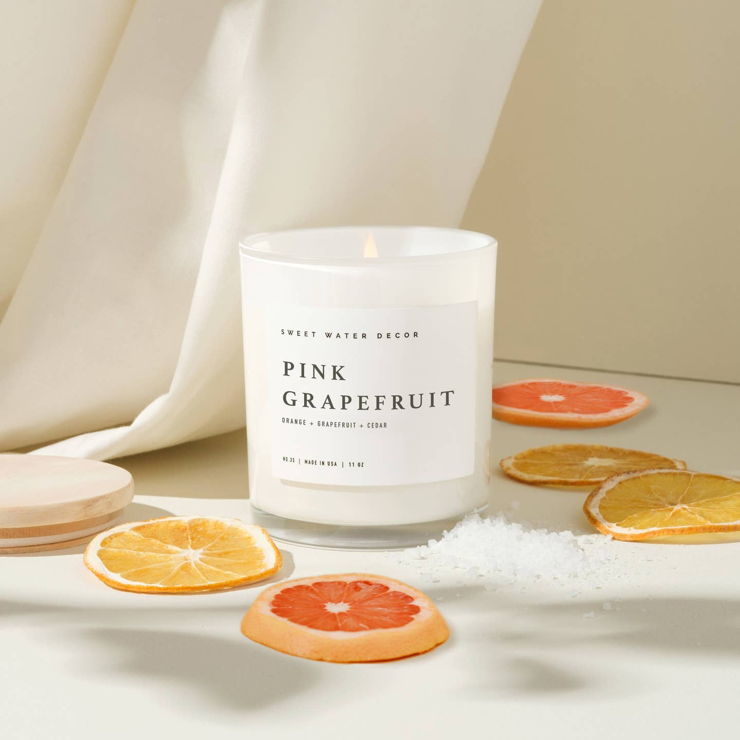 White Wood Jar Candle