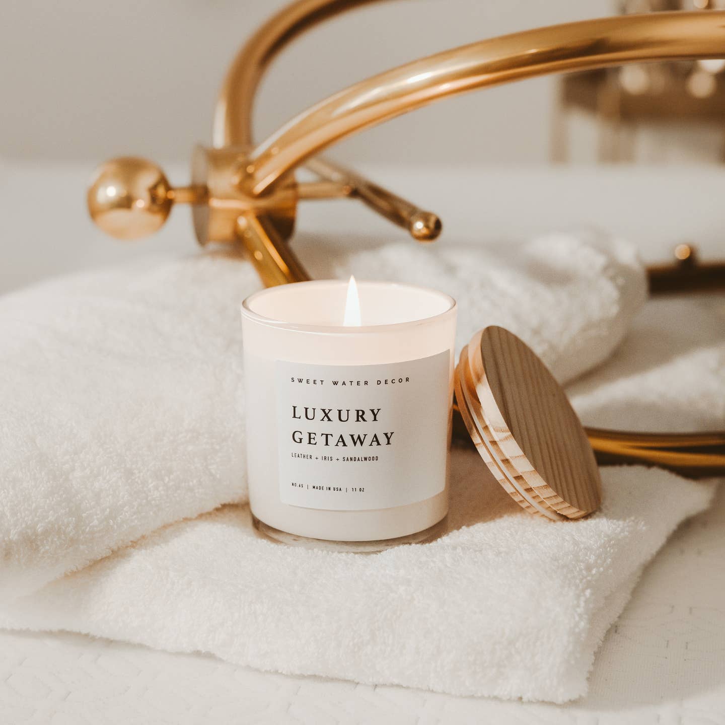 White Wood Jar Candle