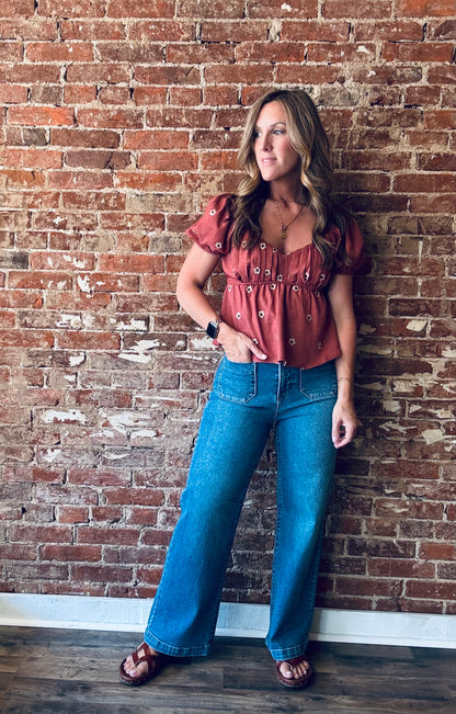 Patch Pocket Wide Leg