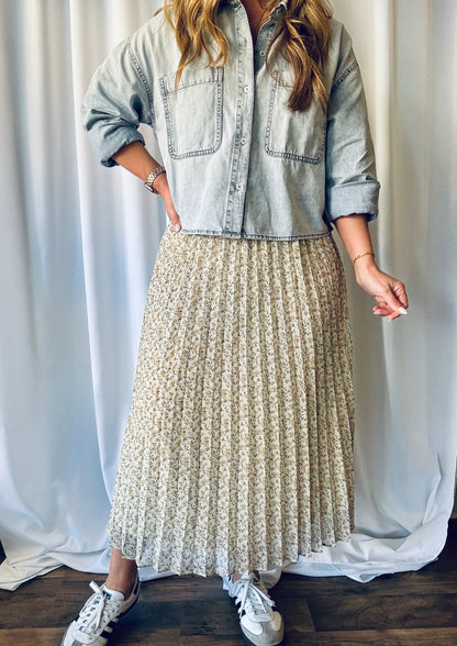 Viola Pleated Midi Skirt