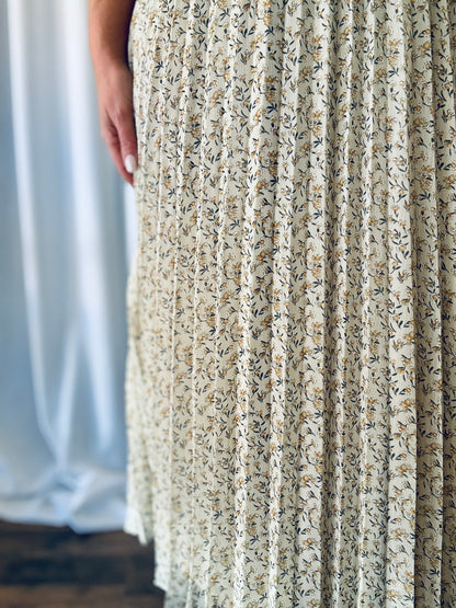 Viola Pleated Midi Skirt