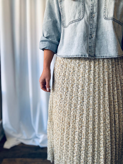Viola Pleated Midi Skirt