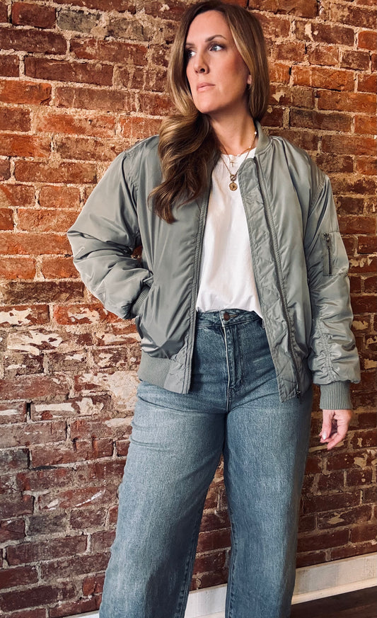 Lennon Ruched Bomber Jacket