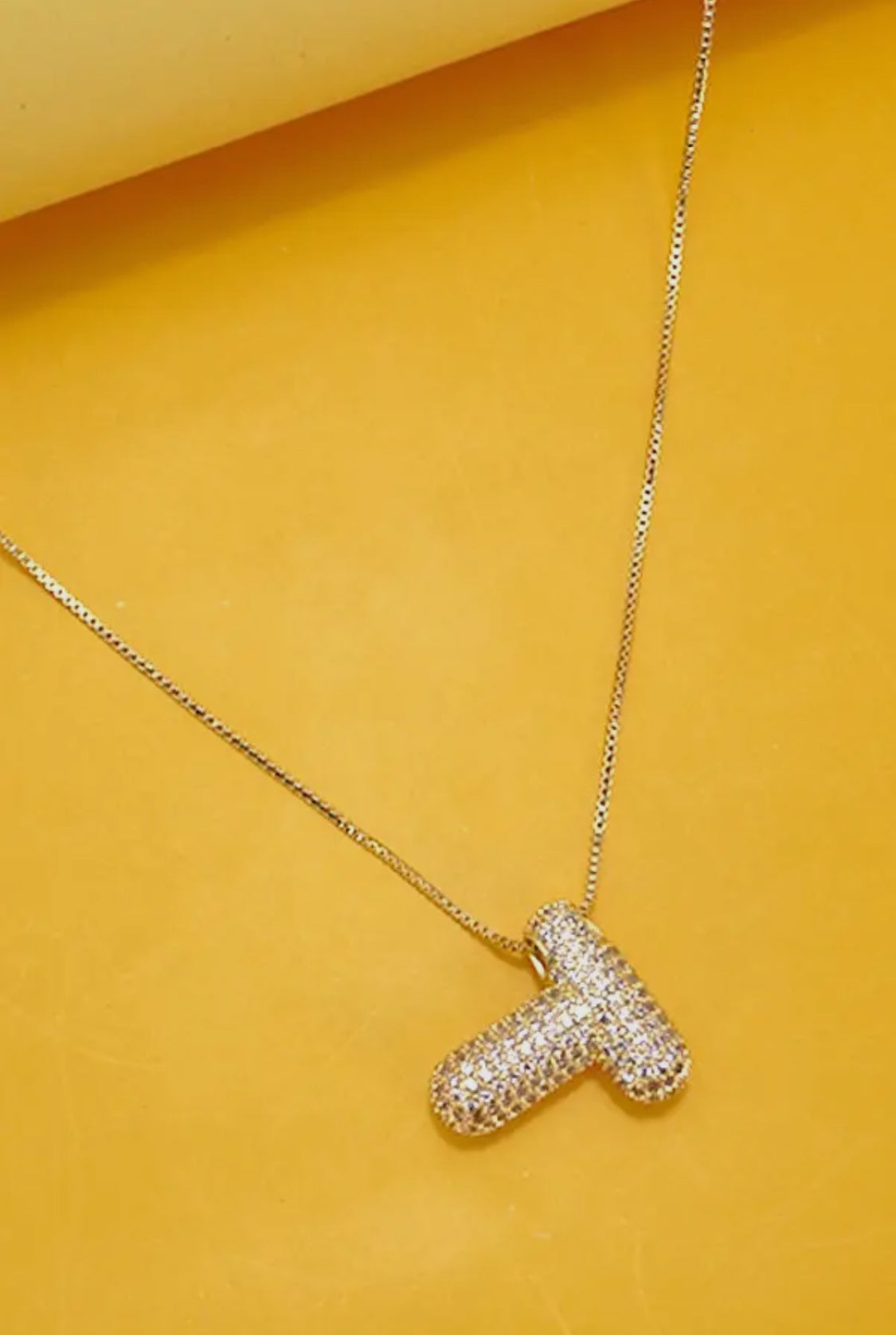 Initial Rhinestone Bubble Necklace