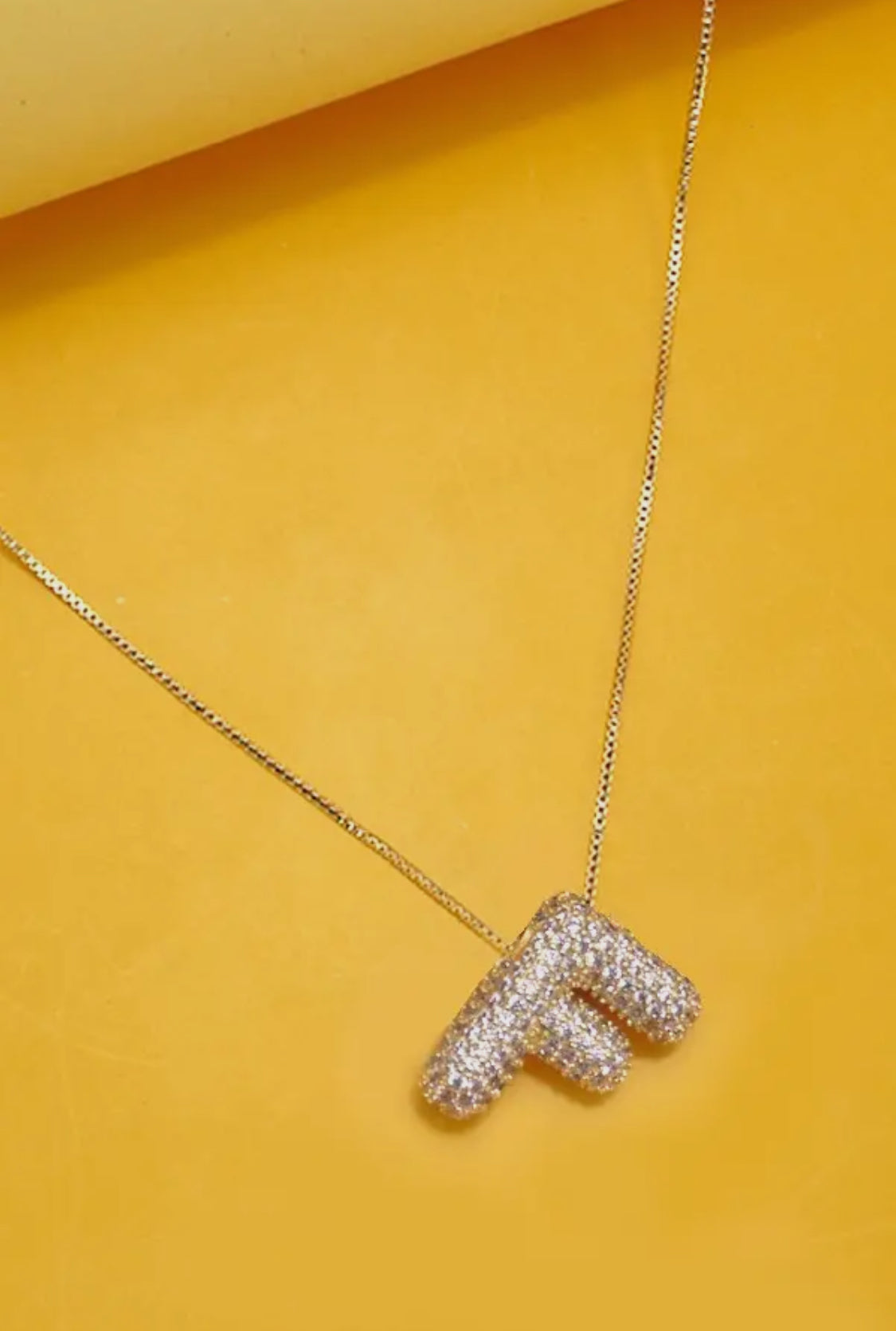 Initial Rhinestone Bubble Necklace