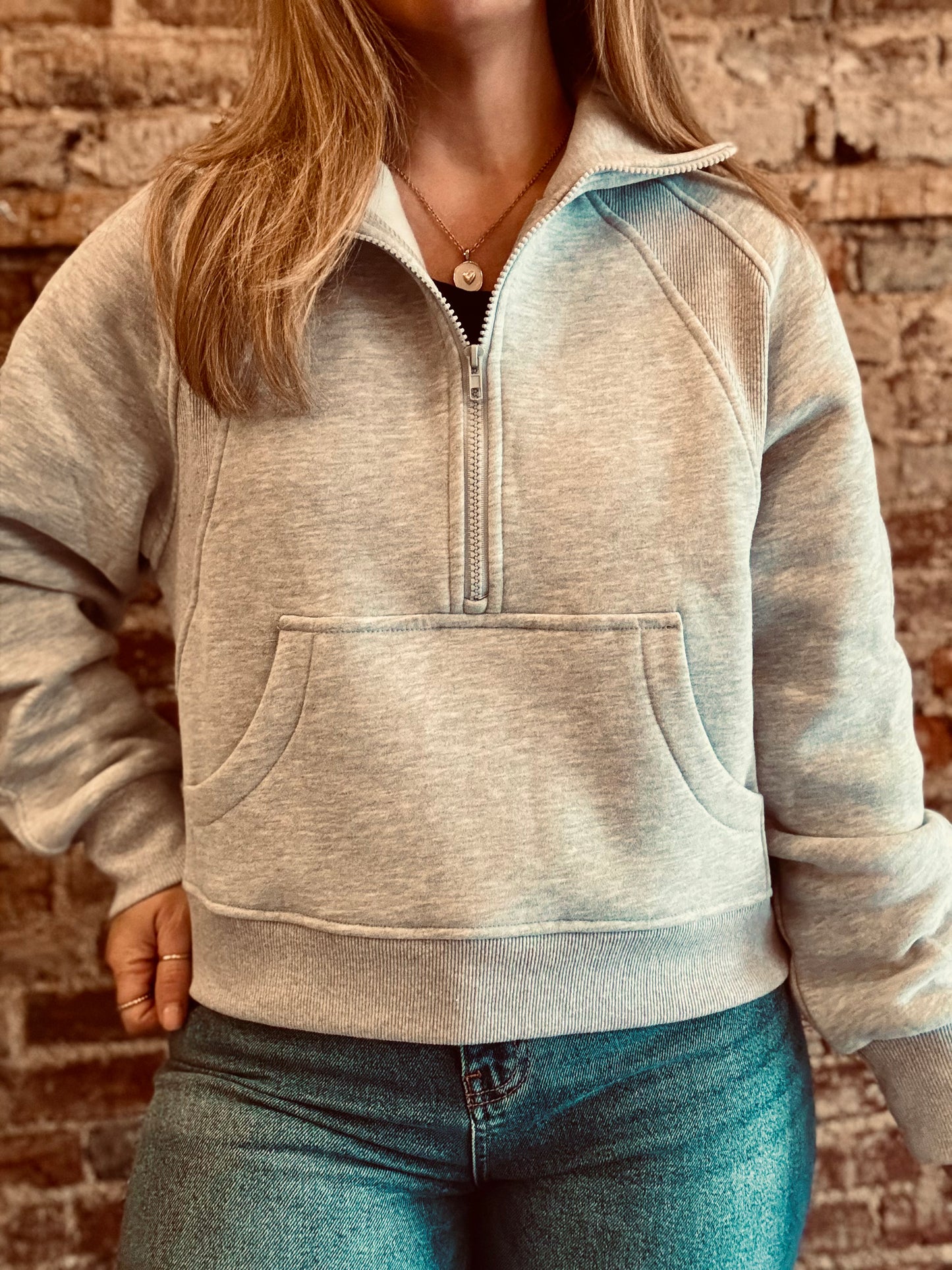 Soft Cropped Half-Zip Pullover