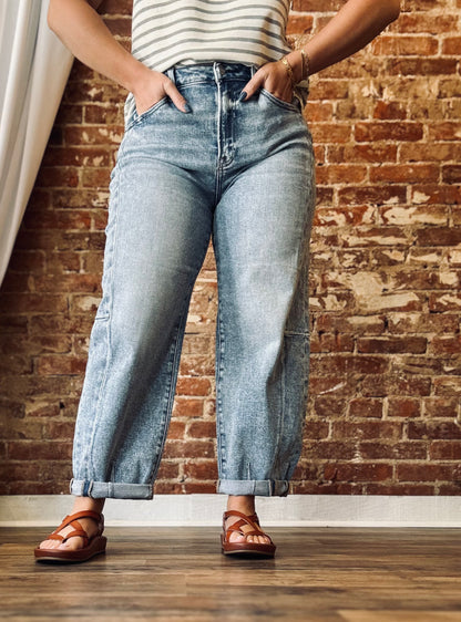 High Rise Barrel Jean