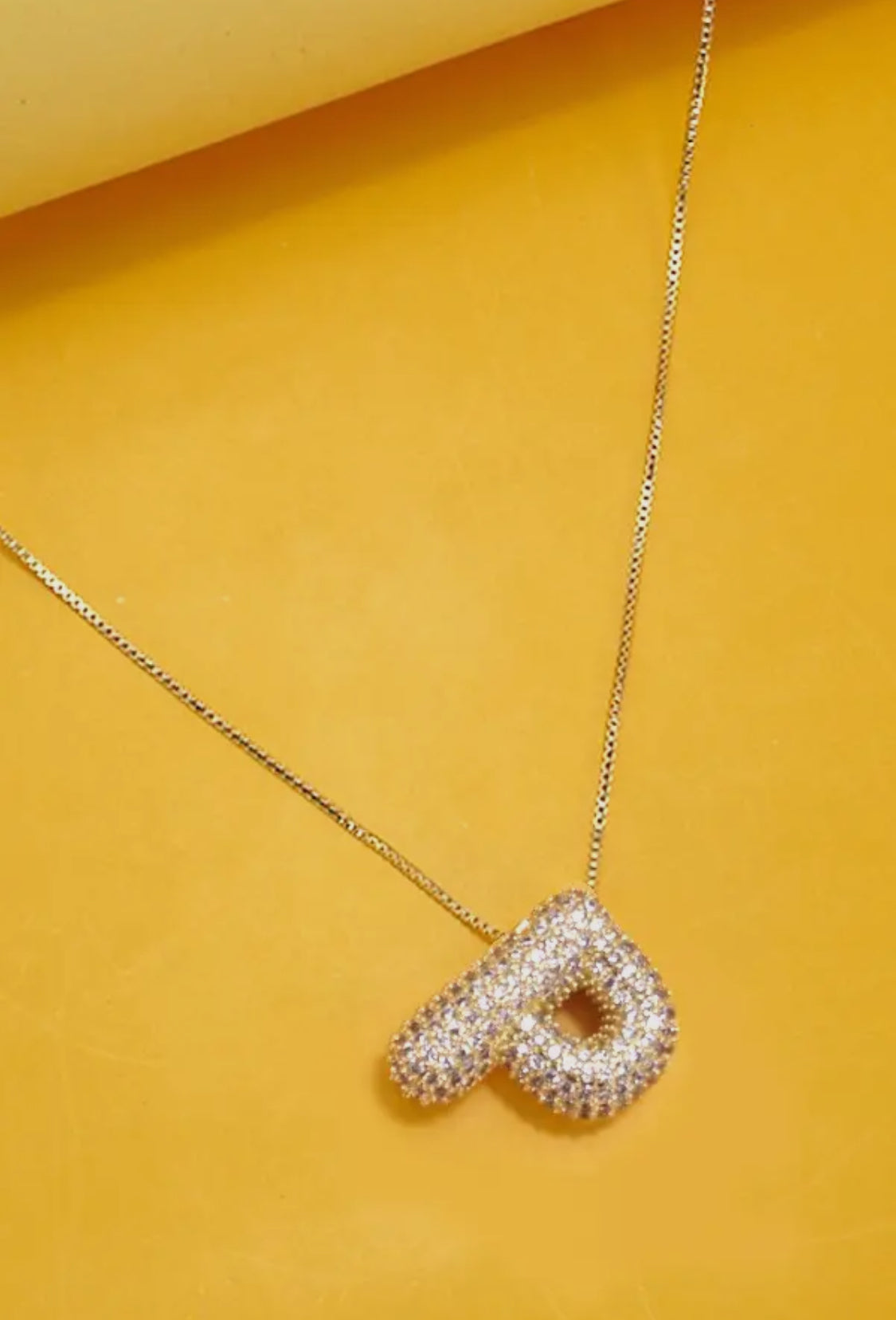 Initial Rhinestone Bubble Necklace